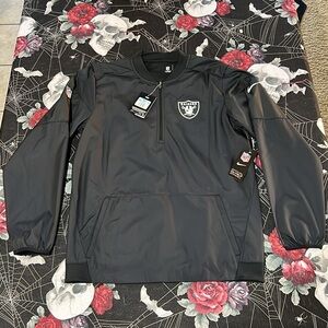 NWT 2015 NIKE STORM-FIT LAS VEGAS OAKLAND RAIDERS ON-FIELD 1/2 ZIP JACKET M OR L